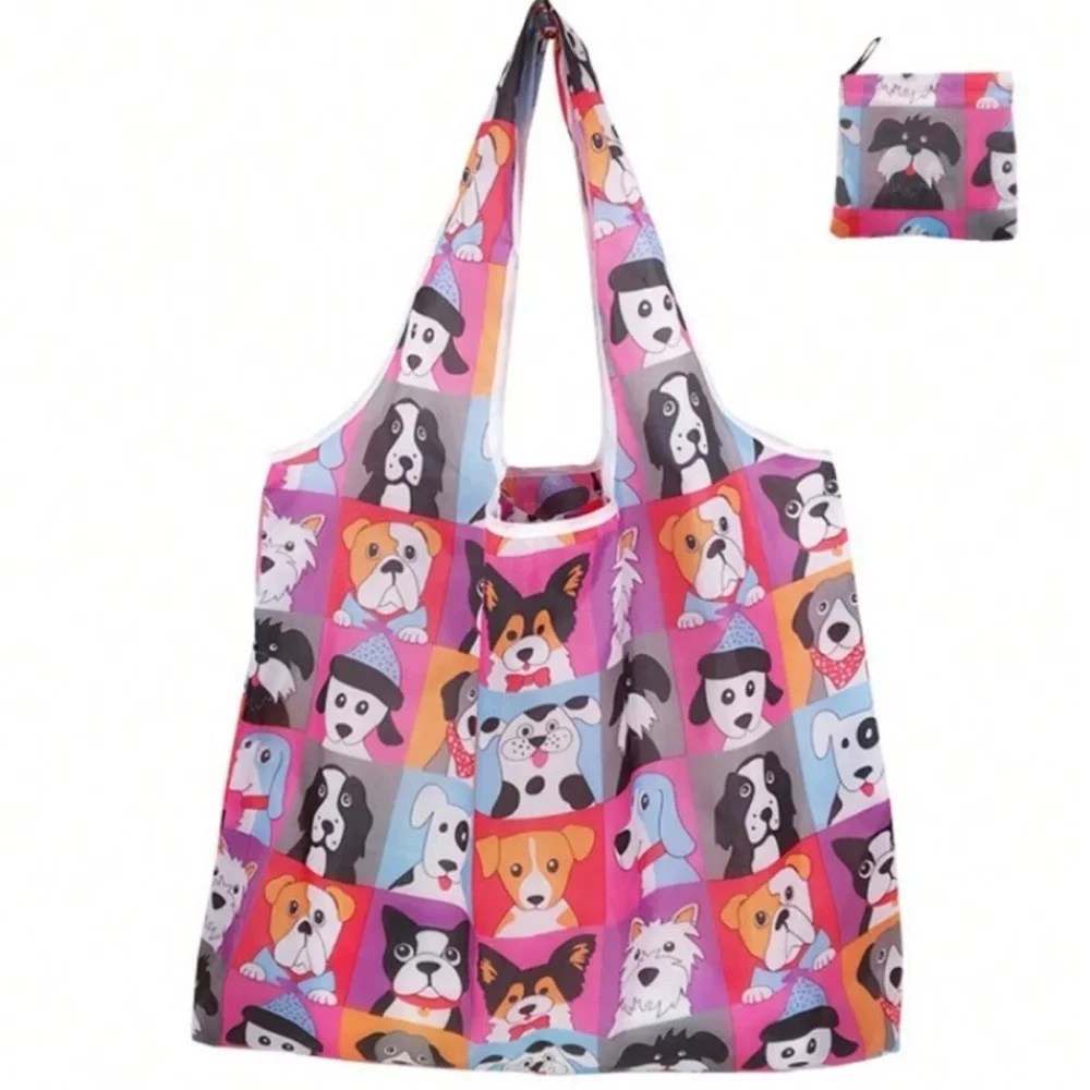 NWT Reusable Cartoon Dog Print Handbag